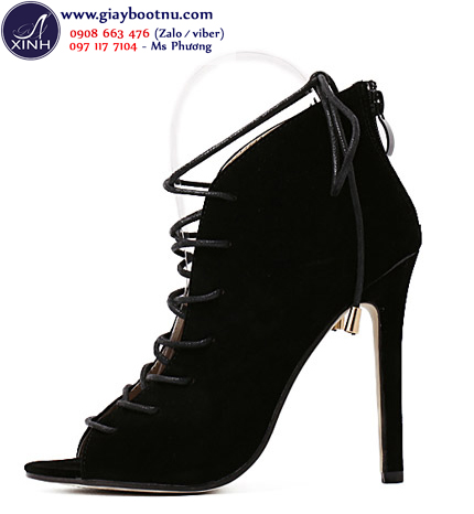 Giày boot nữ cột dây phong cách Romance Ý GBN7102