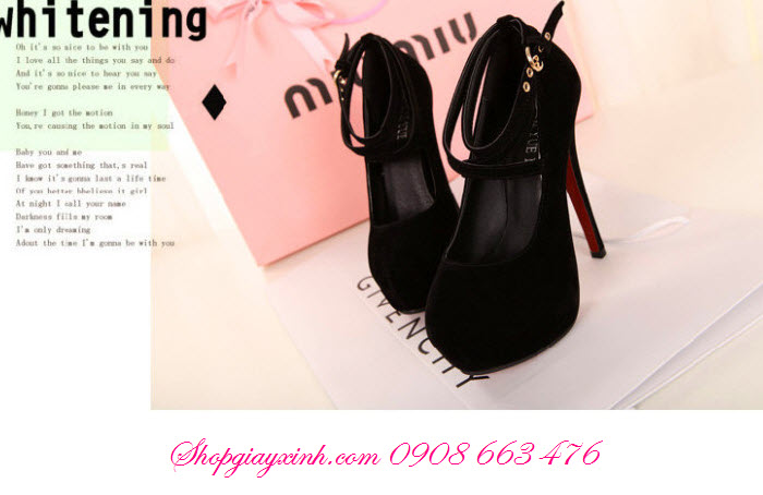 Giày cao gót công chúa màu đen dự kết hợp tinh tế cho phái đẹp