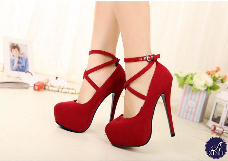 Giày cao gót công chúa màu đỏ GCG0702