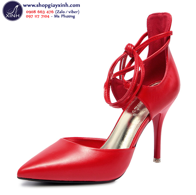 Giày cao gót cột dây xinh xắn màu đỏ GCG6702