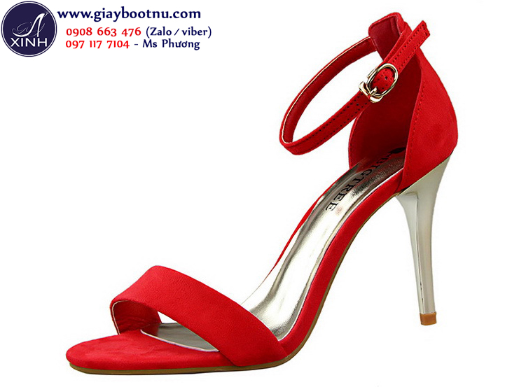 Giày cao gót đỏ quyến rũ quai ngang GCG8203
