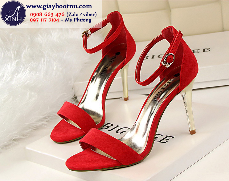 Giày cao gót đỏ quyến rũ quai ngang GCG8203