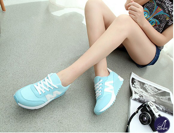 Giày thể thao nữ cá tính Hàn Quốc màu xanh GTT0601