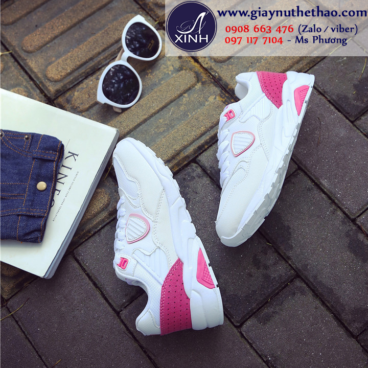 Giày thể thao nữ tinh nghịch màu hồng trắng GTT1301