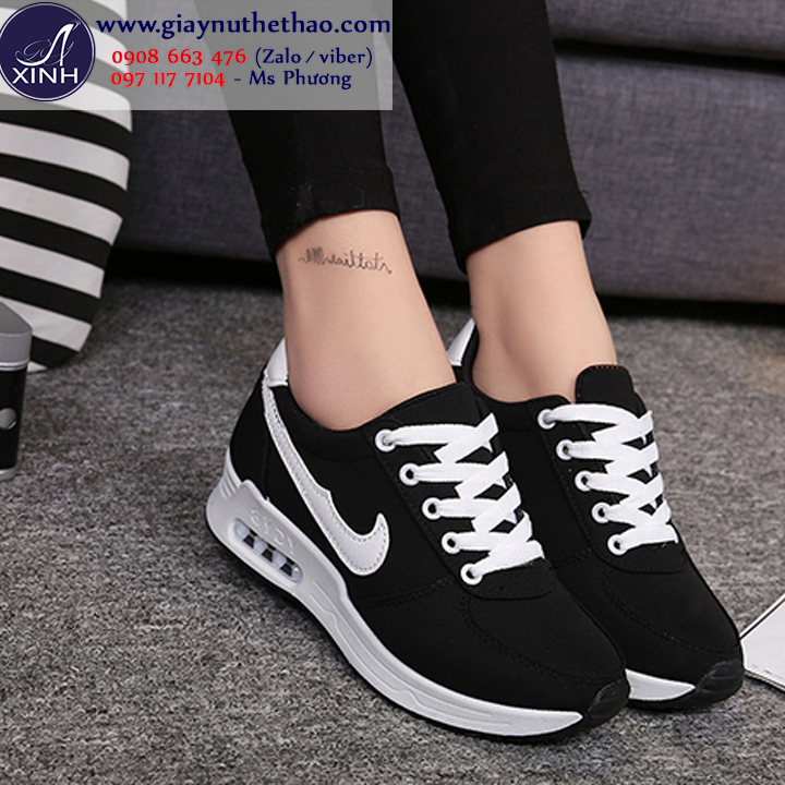 Giày thể thao nữ nike màu đen trắng GTT1801
