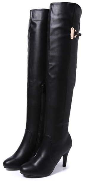 Giày boot nữ mùa đông cao cổ sang trọng màu đen GBN4902