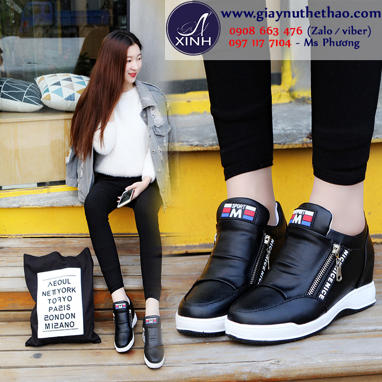 Giày thể thao nữ độn đế Hàn Quốc xinh xắn GTT3702
