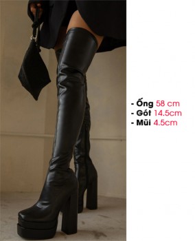 Boot đùi da PU cao 14.5cm đế đúp ống SIÊU DÀI GCC11801