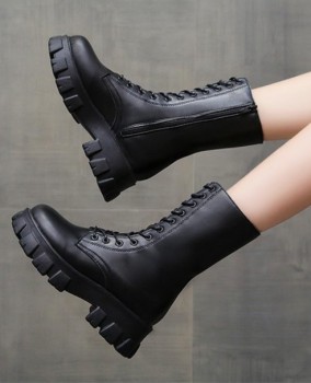 Giày boot nữ chiến bình đế cao cột dây CÁ TÍNH GBN9901