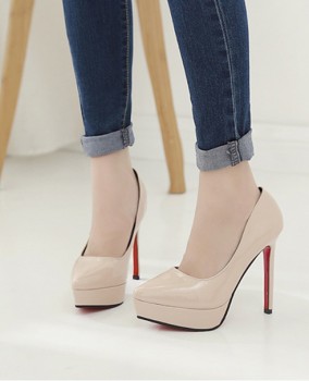 Cao gót màu da nữ tính nhẹ nhàng cao 12cm GCG8502