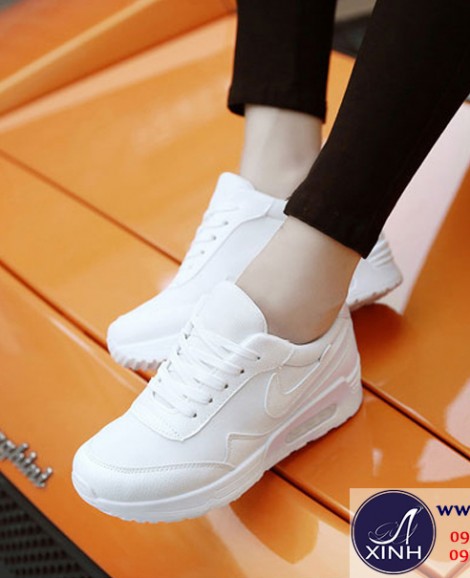 Giày thể thao nữ màu trắng nữ tính đế dày GTT02